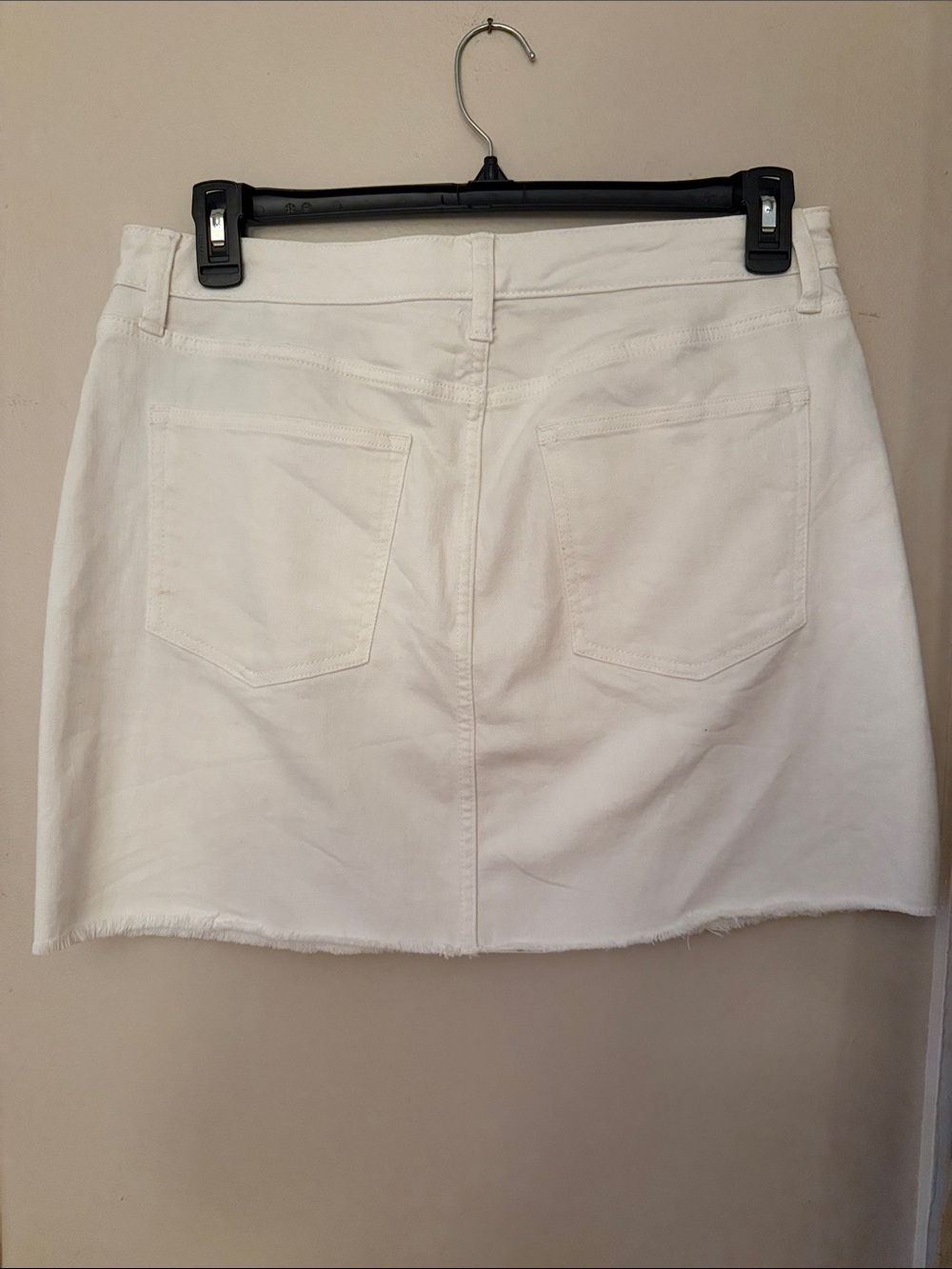 White Denim Mini Skirt - Women's Casual Jean Skirt - Picture 2 of 3